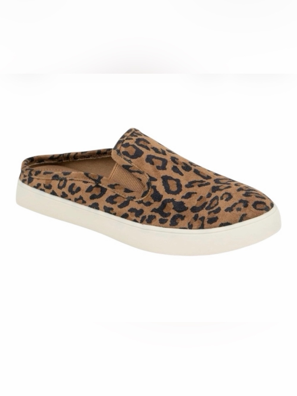 Esprit Leopard-Print Faux Suede Slip-On Mule — Tan & Black
